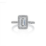 Emerald Cut Diamond Halo Ring