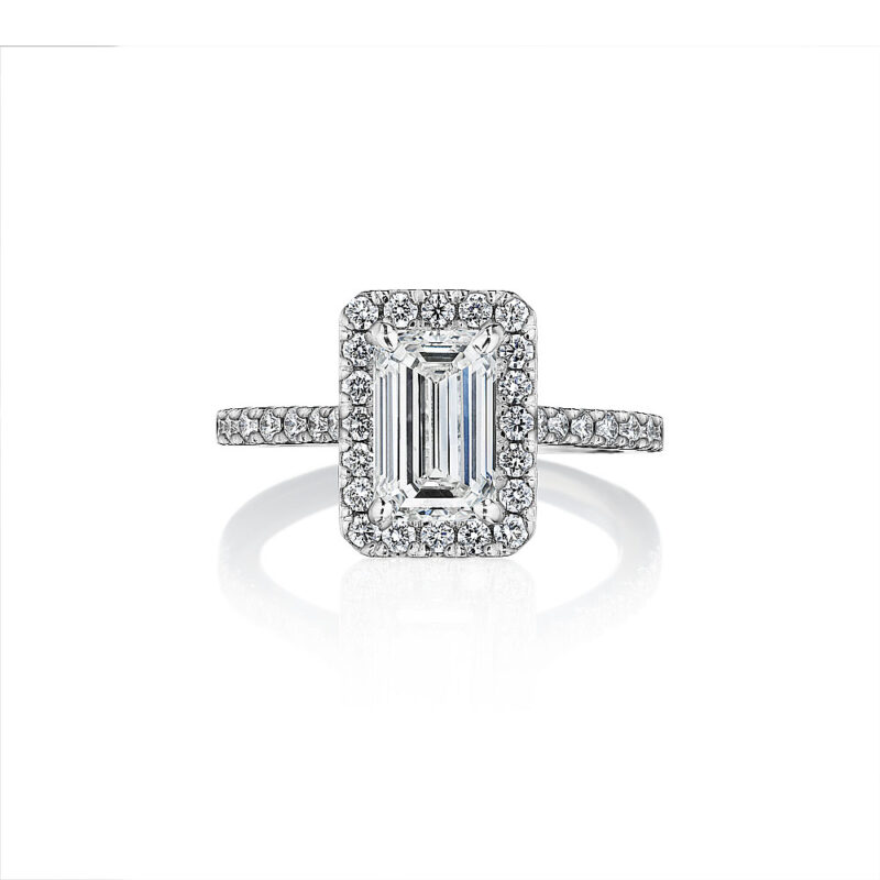 Emerald Cut Diamond Halo Ring