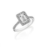 Emerald Cut Diamond Halo Ring