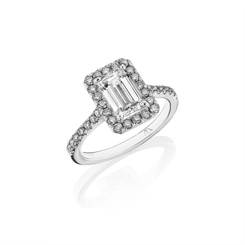 Emerald Cut Diamond Halo Ring