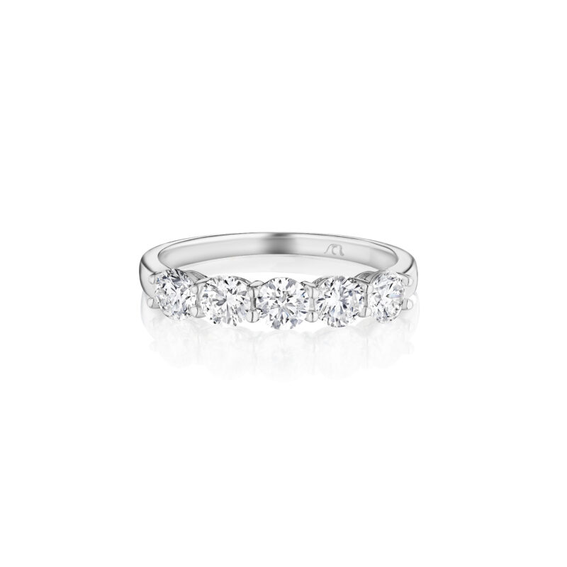 5 Stone Round Diamond Band – 1.00ctw