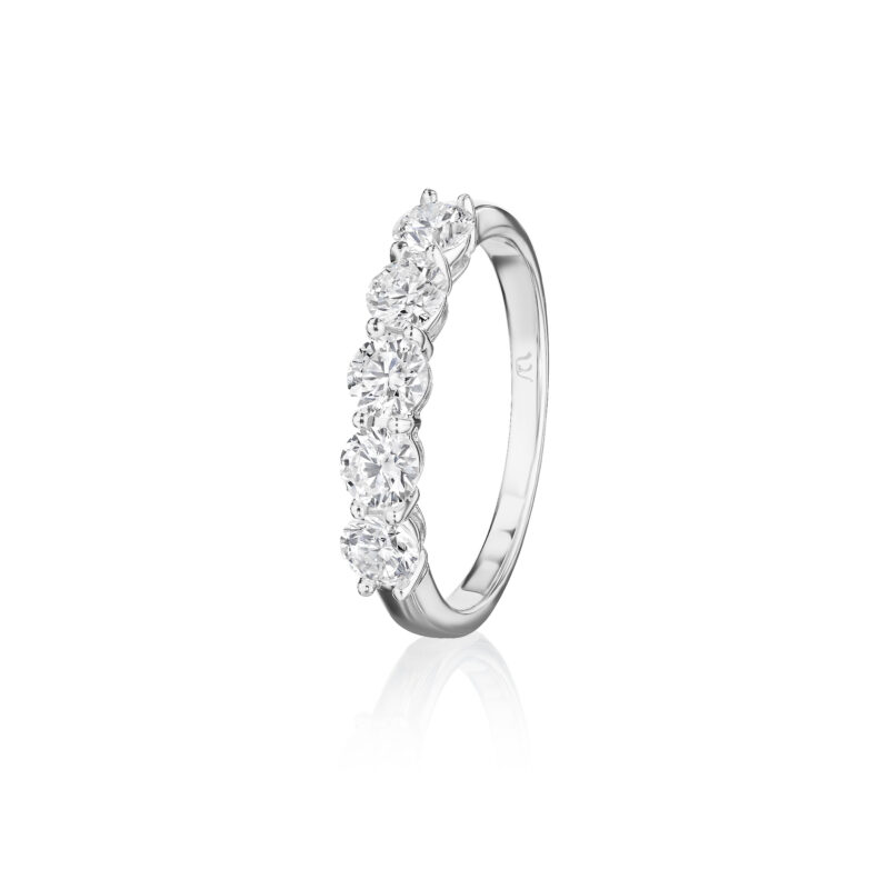 5 Stone Round Diamond Band – 1.00ctw