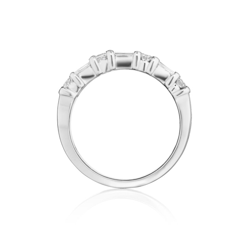 Baguette & Round Diamond Bar Set Band
