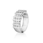 Baguette & Round Diamond Bar Set Band