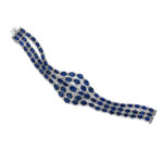 Oval Sapphire & Round Diamond Bracelet
