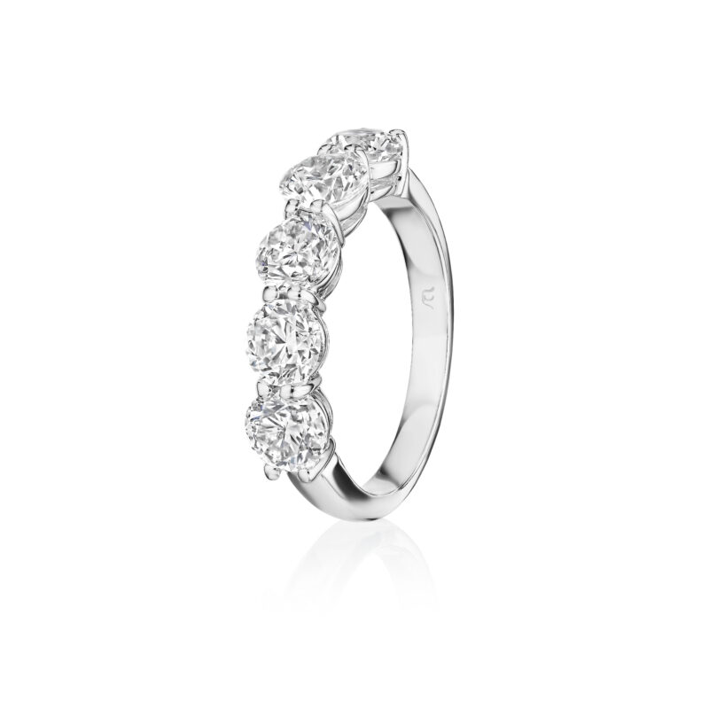 5 Stone Round Diamond Band- 2.50ctw