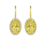 6.13ct GIA Certified Oval Yellow Diamond Earrings