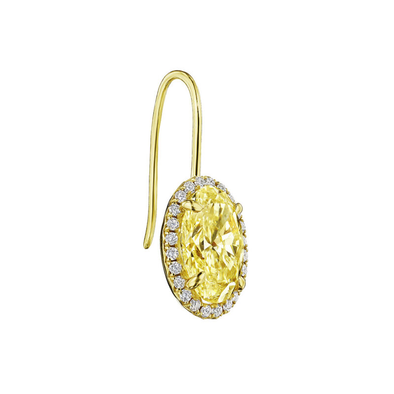 6.13ct GIA Certified Oval Yellow Diamond Earrings
