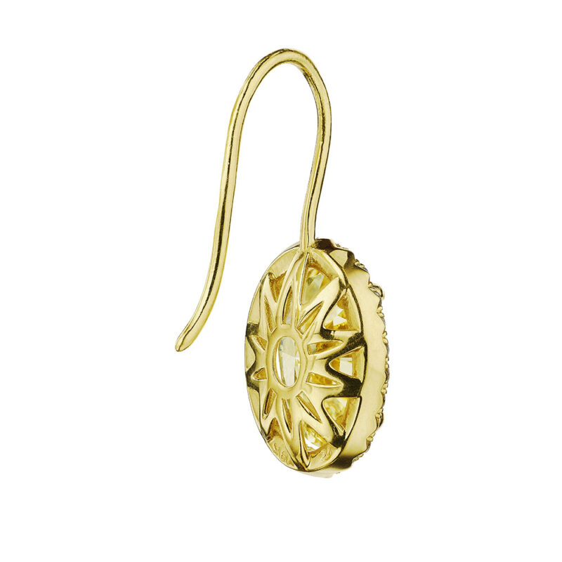 6.13ct GIA Certified Oval Yellow Diamond Earrings