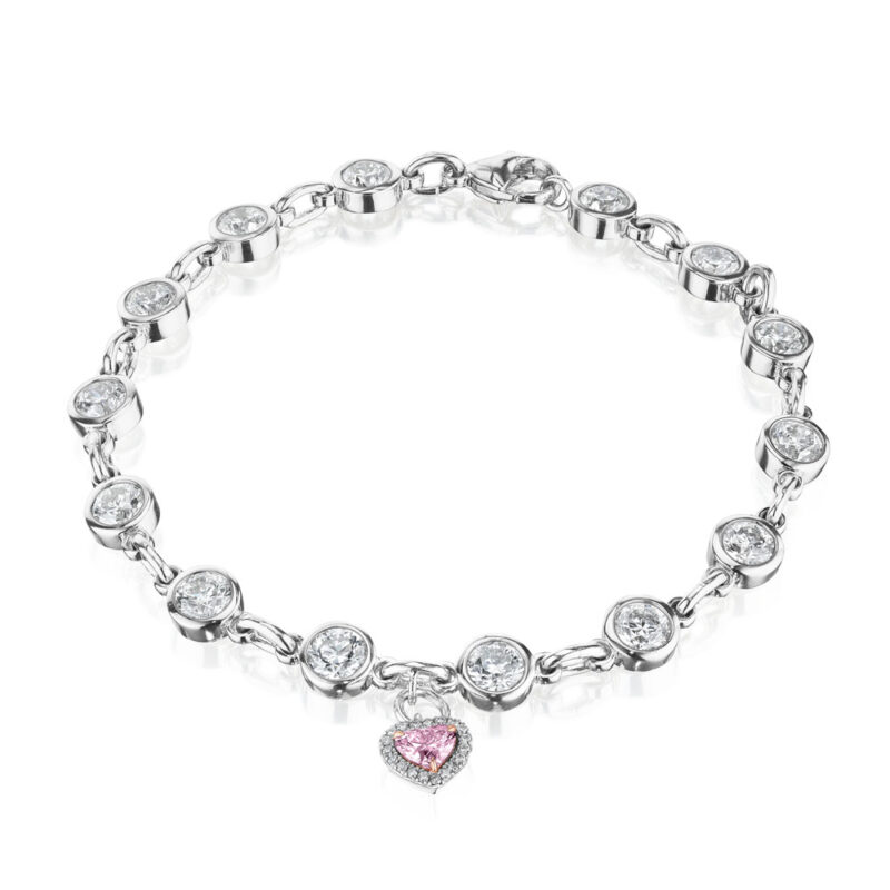 Diamond Bezel Set Charm Bracelet