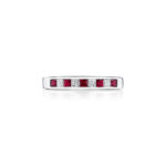 Princess Cut Ruby & Diamond Channel Set Band
