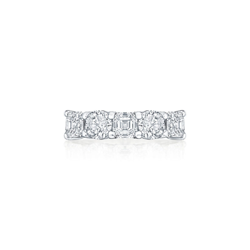 Asscher & Round Diamond Band