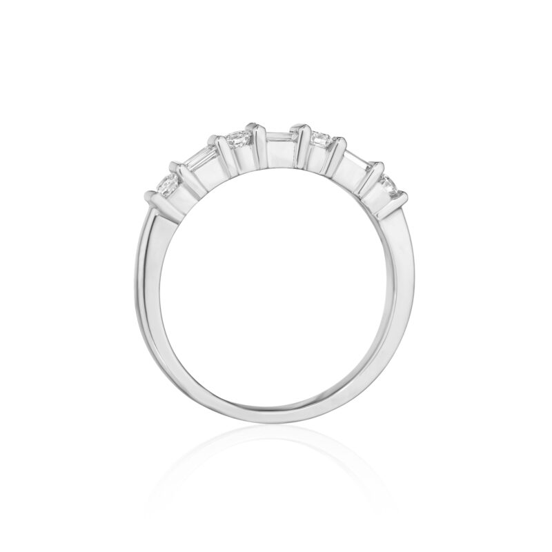 Baguette & Round Diamond Bar Set Band