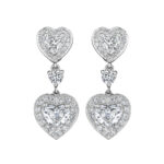3.29ct Heart & Round Diamond Earrings