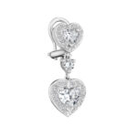 3.29ct Heart & Round Diamond Earrings