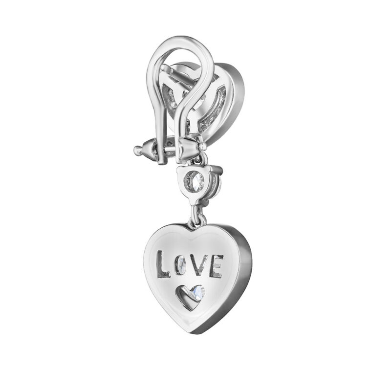 3.29ct Heart & Round Diamond Earrings