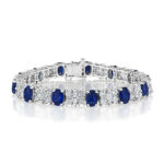 20.80ct Oval Sapphire & Marquise Diamond Bracelet