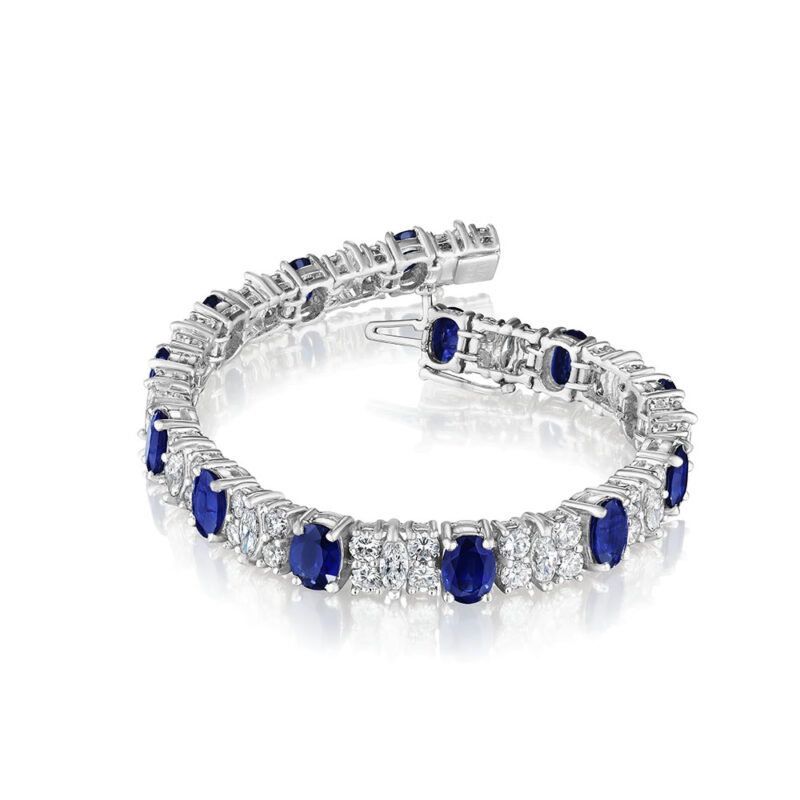20.80ct Oval Sapphire & Marquise Diamond Bracelet