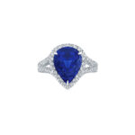 Pear Shape Sapphire Halo Ring
