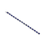 21.94ct Emerald Cut Sapphire & Round Diamond Bracelet