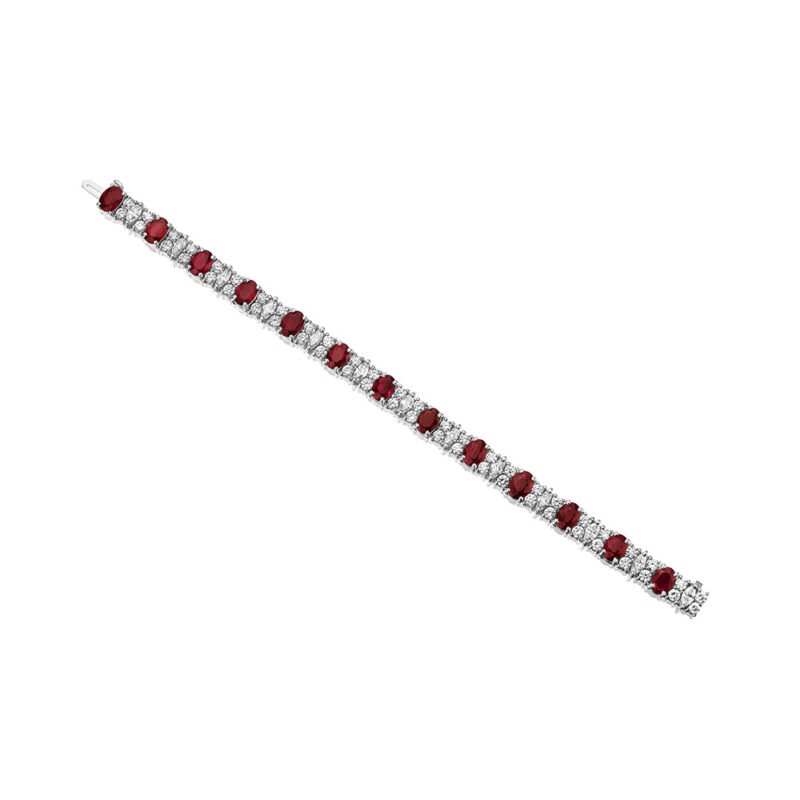 19.61ct Oval Ruby & Marquise Diamond Bracelet