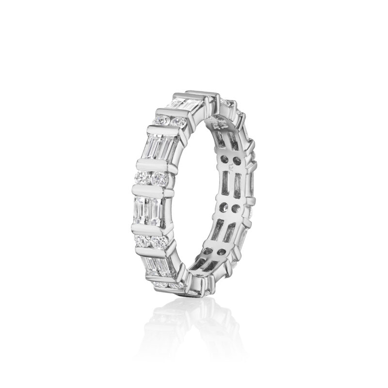 Baguette & Round Diamond Eternity band