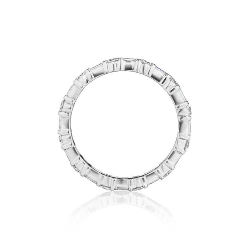 Baguette & Round Diamond Bar Set Eternity Band