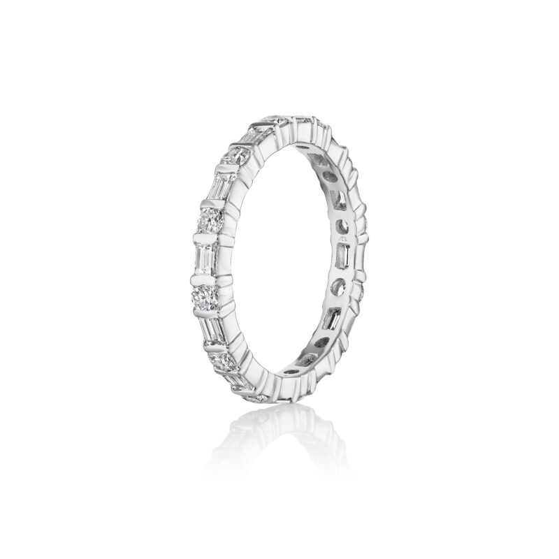 Baguette & Round Diamond Bar Set Eternity Band