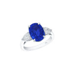 HM#5007- Oval Sapphire & Pear Shape Diamond Ring