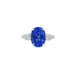 HM#5007- Oval Sapphire & Pear Shape Diamond Ring