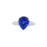HM#5007- Pear Shape Sapphire & Diamond Ring