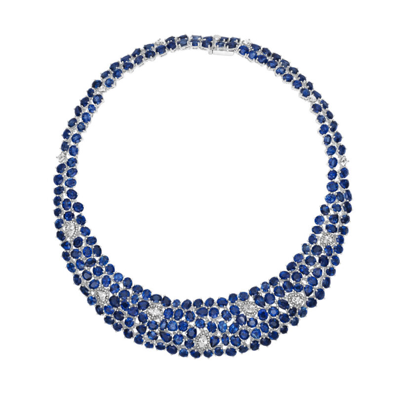 Mixed Shape Sapphire & Diamond Necklace
