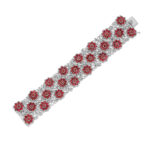 Ruby & Diamond Flower Bracelet