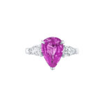 HM#5007 - Pear Shape Pink Sapphire & Diamond Ring