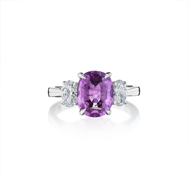 Oval Pink Sapphire & Diamond Ring