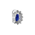 Oval Sapphire & Round Diamond Earrings