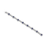 13.58ct Round Sapphire & Diamond Flower Bracelet