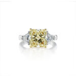 Fancy Yellow Radiant & Trillion Diamond Ring