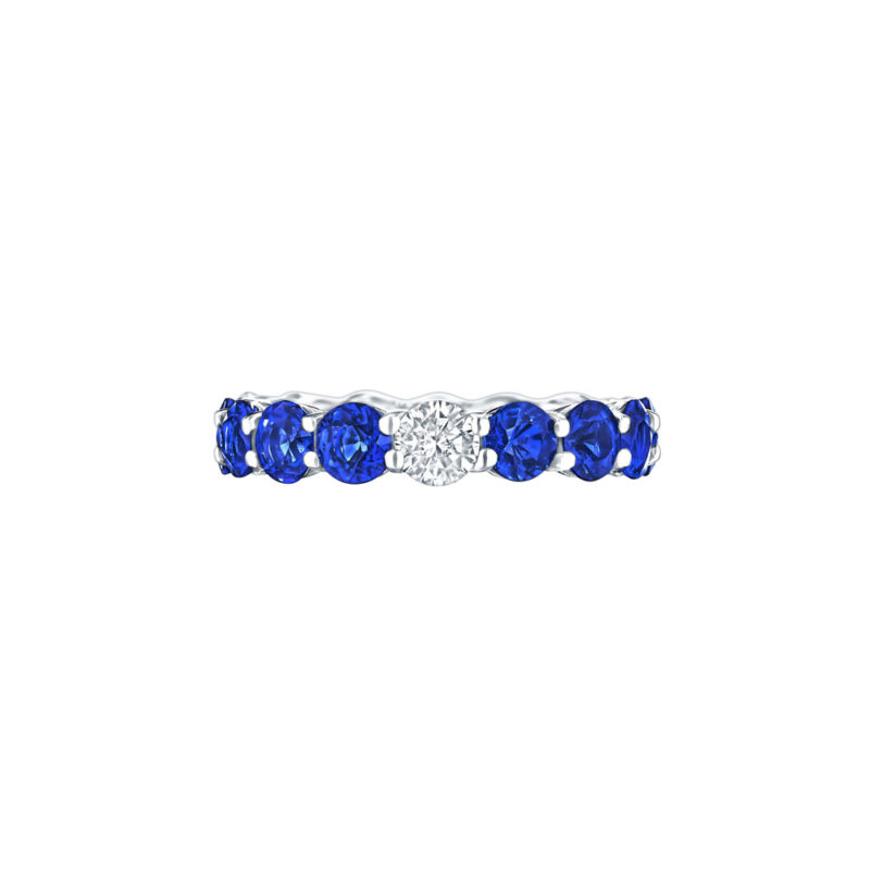 Round Sapphire & Diamond Eternity band