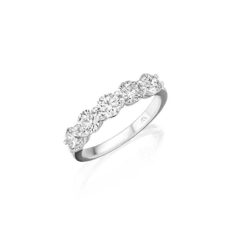 5 Stone Round Diamond Band – 1.50ctw