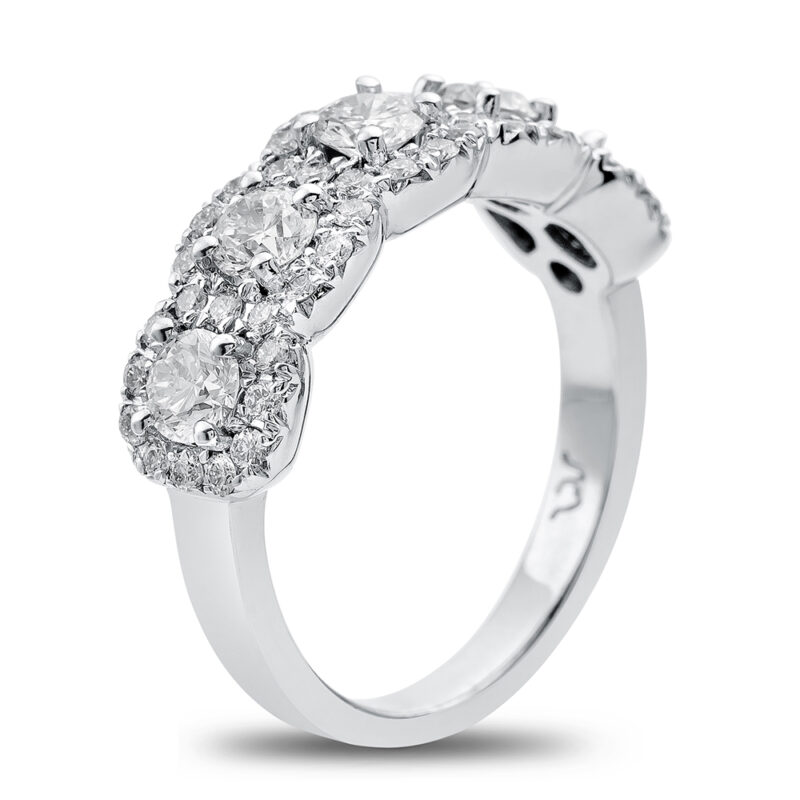 Round Diamond Band with Round Diamond Halo