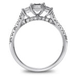 New York Dreams® 3 Stone Princess Cut Diamond Ring with Diamond Profile