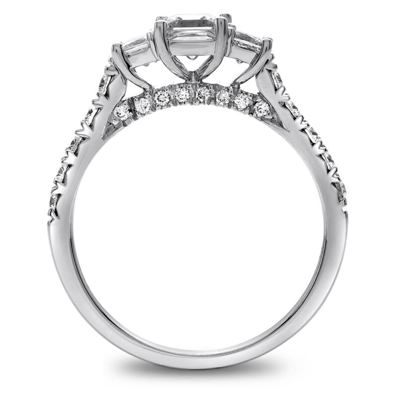 New York Dreams® 3 Stone Princess Cut Diamond Ring with Diamond Profile