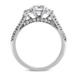 New York Dreams® 3 Stone Round Diamond Ring with Diamond Profile