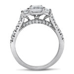 New York Dreams® 3 Stone Emerald Cut Diamond Ring with Diamond Profile
