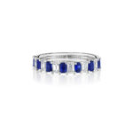 1.30ctw Emerald Cut Diamond & Sapphire Band