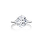 Petite PT 3 Stone Half Moon Diamond Ring