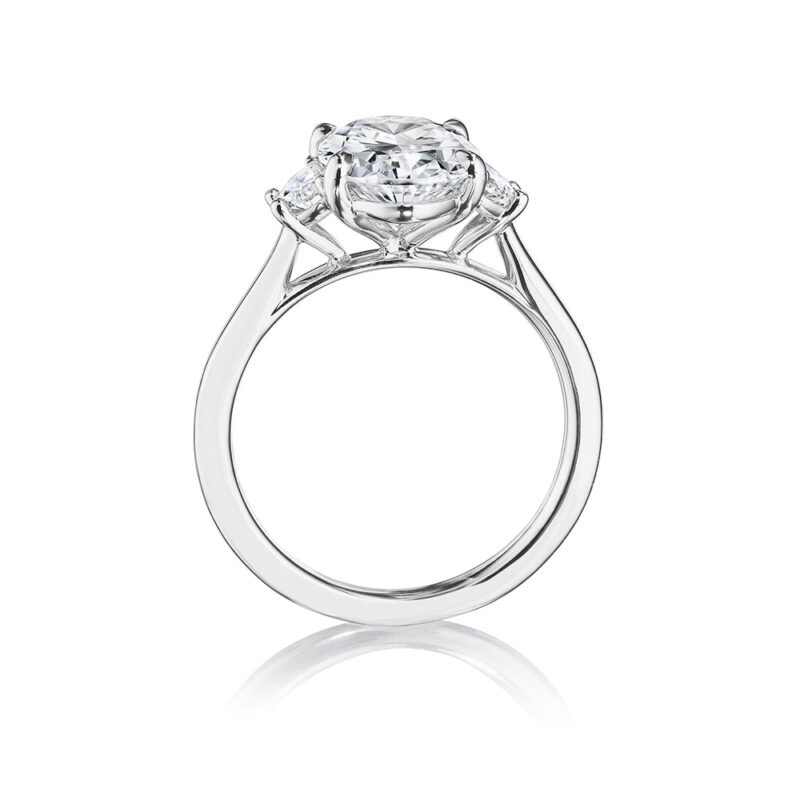 Petite PT 3 Stone Half Moon Diamond Ring