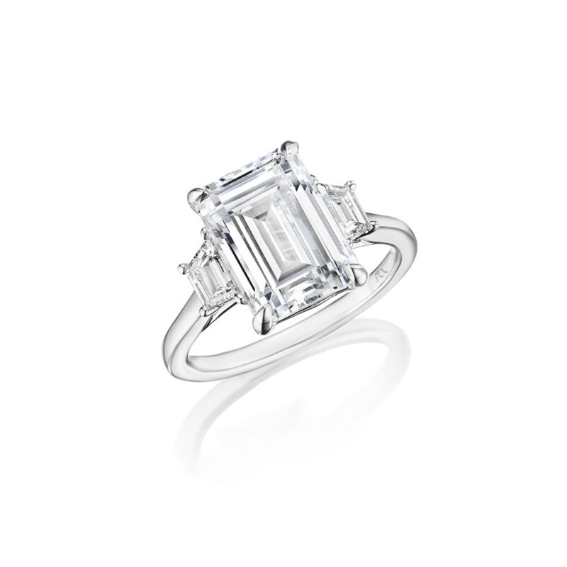 Petite PT 3 Stone Trapezoid Diamond Ring