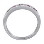 Princess Cut Ruby & Diamond Channel Set Band